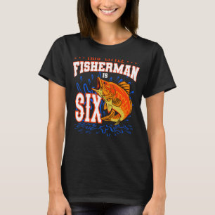 This Little Fisherman Is Six Birthday Celebration  T-Shirt