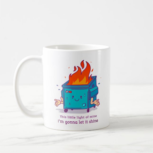 This Little Light: Dumpster Fire Design Coffee Mug (Left)