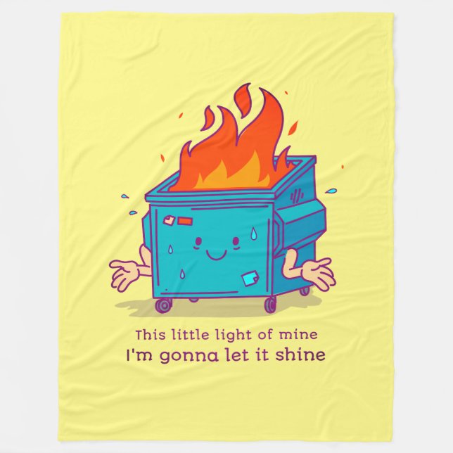 This Little Light: Dumpster Fire Fleece Blanket (Front)