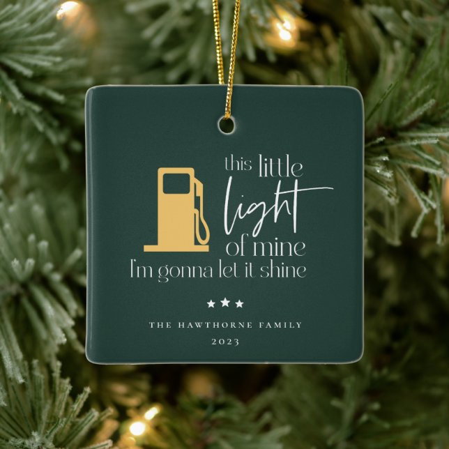 This Little Light Funny Gas Christmas Ceramic Ornament (Tree)