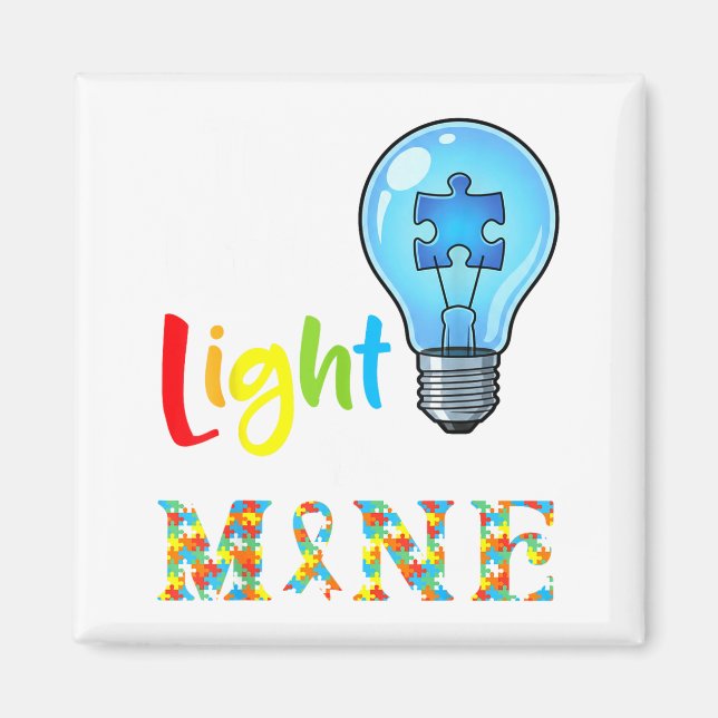 This Little Light Of Mine Autism Awareness Support Magnet (Front)