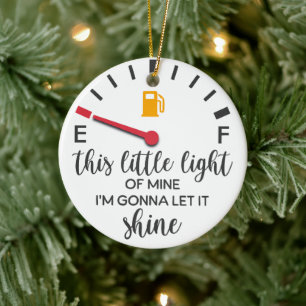 This Little Light of Mine Funny Christmas Ceramic Tree Decoration