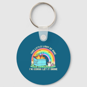 This little light of raccoon dumpster fire meme key ring