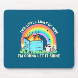 This little light of racoon dumpster fire meme mouse mat