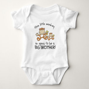 this little monkey big brother baby bodysuit
