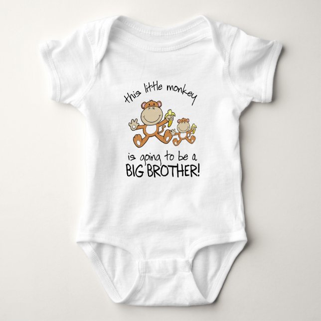 this little monkey big brother baby bodysuit (Front)