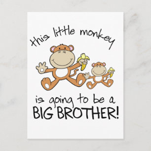 this little monkey big brother postcard
