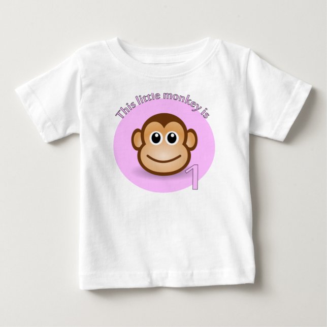 This little Monkey is 1 Baby T-Shirt (Front)