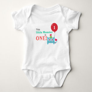 This Little Monster is One, First Birthday, Baby Bodysuit