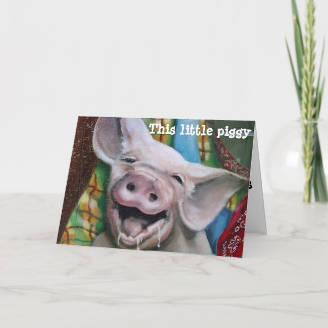 THIS LITTLE PIGGY CHRISTMAS WISHES HOLIDAY CARD (Front)