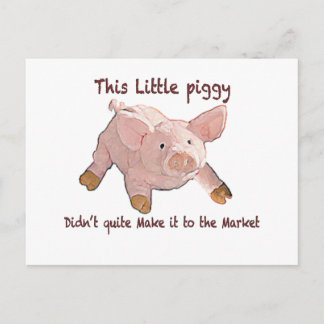 This Little Piggy Didn't Make it Home Notecard Postcard
