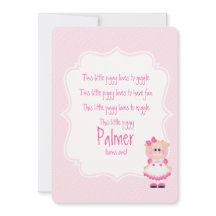 "This Little Piggy" First Birthday Invite