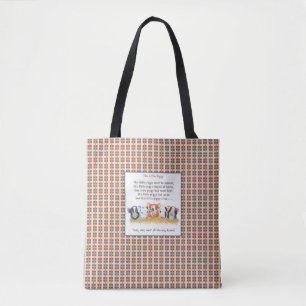 This Little Piggy Tote Bag, Criss-cross Background Bag