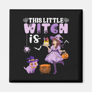 This little witch is 13 years old birthday magnet