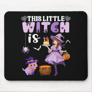 This little witch is 13 years old birthday mouse mat