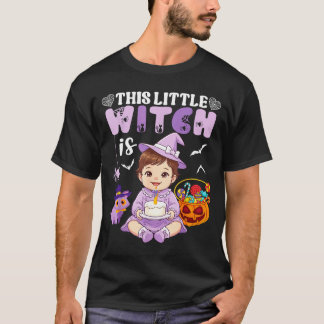 This little witch is 1 year old birthday halloween T-Shirt