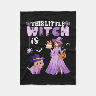 This little witch is 24 years old birthday fleece blanket