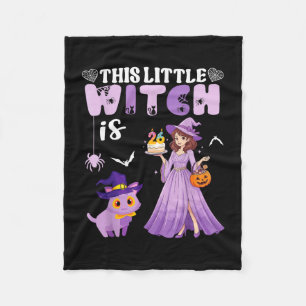 This little witch is 26 years old birthday fleece blanket