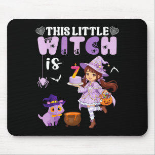This little witch is 7 years old birthday mouse mat