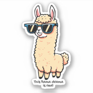 This Llama Drama Is Real quirky pose in sunglasses