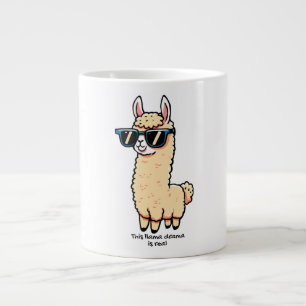 This Llama Drama Is Real quirky pose in sunglasses Large Coffee Mug