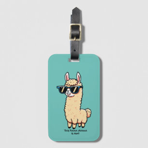 This Llama Drama Is Real quirky pose in sunglasses Luggage Tag