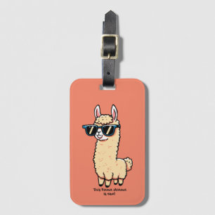 This Llama Drama Is Real quirky pose in sunglasses Luggage Tag