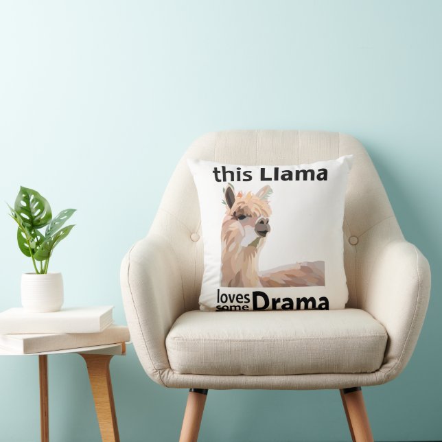 This Llama Loves Some Drama Funny Llama Cushion (Chair)