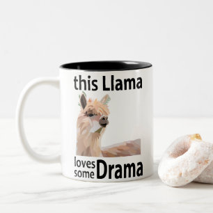 This Llama Loves Some Drama Funny Llama Two-Tone Coffee Mug