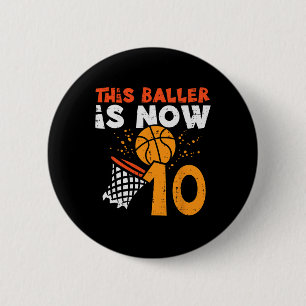 This Ller Is Now 10 Sketll 10th Birthday Bday Boys 6 Cm Round Badge