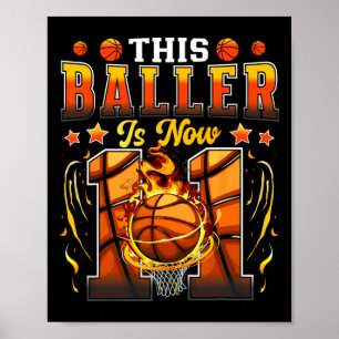 This Ller Is Now 11 Sketll Kids Boys 11th Birthday Poster