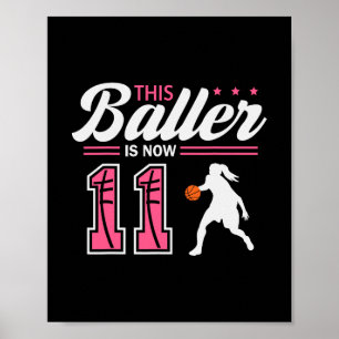 This Ller Is Now 11 Year Old Sketll 11th Birthday Poster