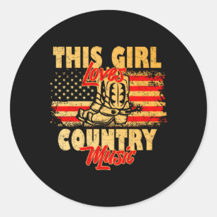 This Loves Country Music Classic Round Sticker