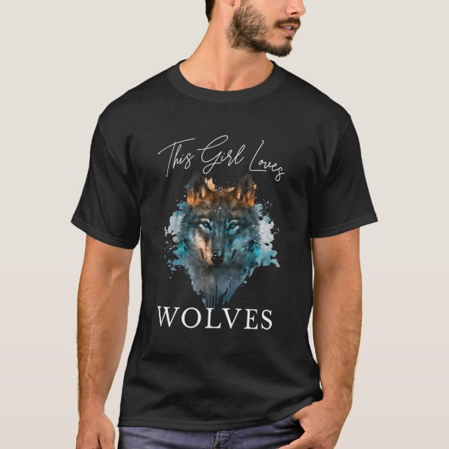 This Loves Wolves Wolf Portrait T-Shirt (Front)