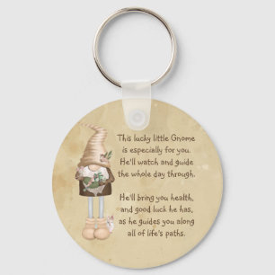 This lucky little Gnome Good luck & Health Key Ring
