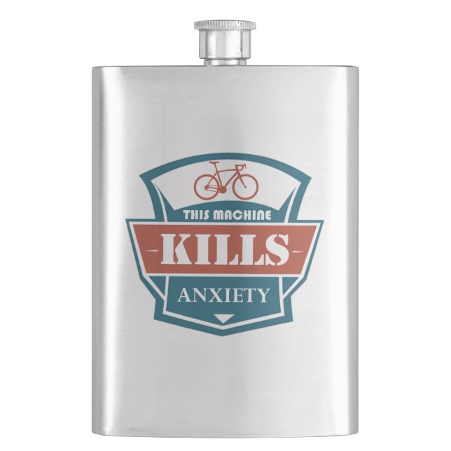 This Machine Kills Anxiety Hip Flask (Front)