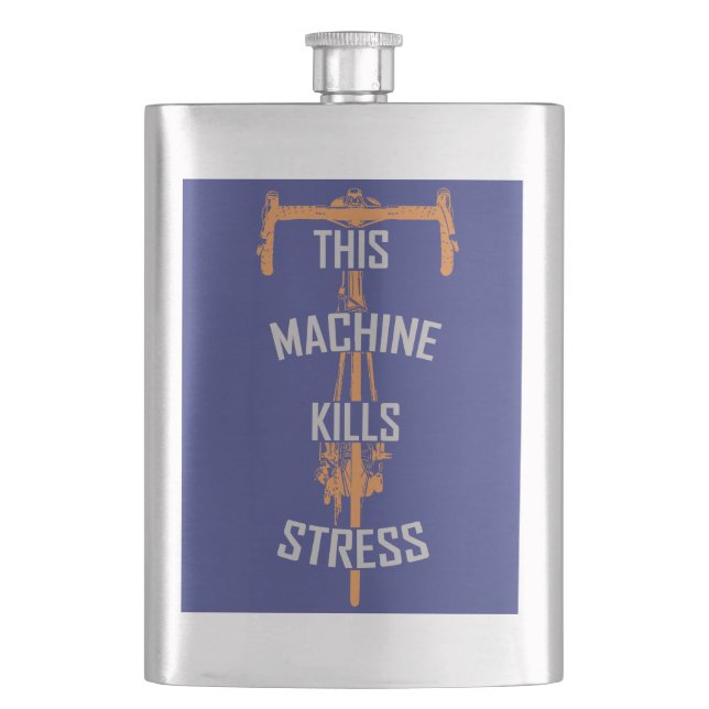 This Machine Kills Stress Hip Flask (Front)
