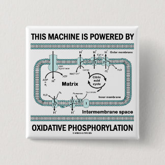 This Machine Powered By Oxidative Phosphorylation 15 Cm Square Badge
