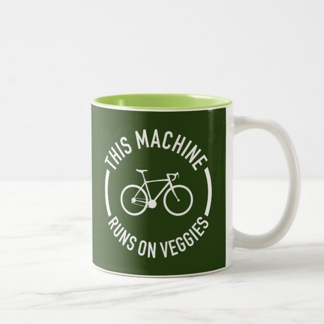 This Machine Runs On Veggies Bicycle Two-Tone Coffee Mug (Right)