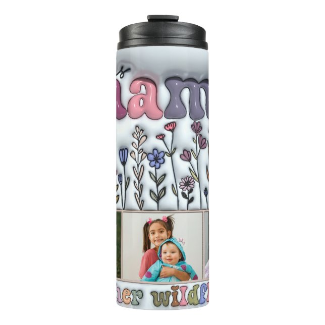 This Mama Loves Her Wildflowers Children's Picture Thermal Tumbler (Front)