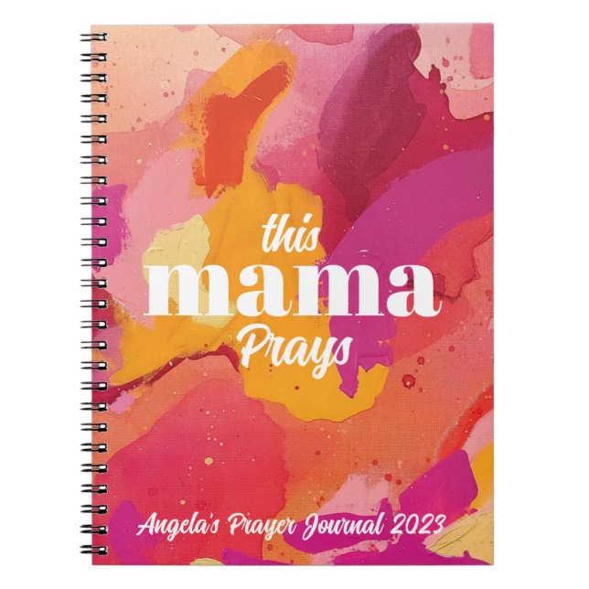 This Mama Prayers Orange and Pink Prayer Journal (Front)