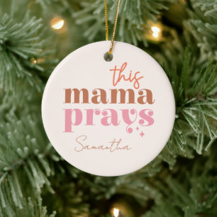 This Mama Prays - Rustic Boho Design Ceramic Tree Decoration