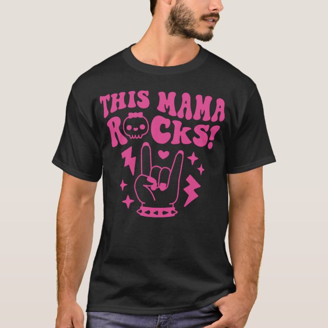 This Mama Rocks Rock And Roll Mom gift T-Shirt (Front)