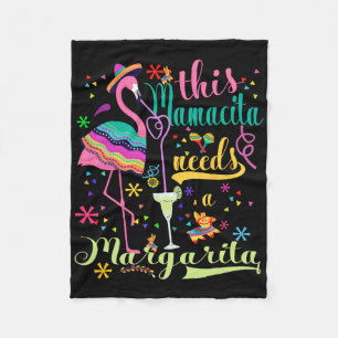 This Mamacita Needs A Margarita Cinco De Mayo Pink Fleece Blanket