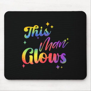 This Man Glows Happy Father's Day Tie Dye Dad Colo Mouse Mat