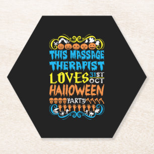 This Massage Therapist Loves 31st Oct Halloween Paper Coaster