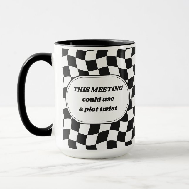 This Meeting Could Use a Plot Twist Funny Office Mug (Left)