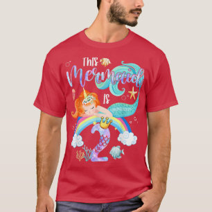 This Mermaid Is 2nd Birthday Girls Unicorn Magic 2 T-Shirt