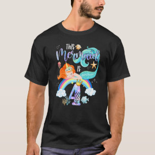 This Mermaid Is 4th Birthday Girls Unicorn Magic 4 T-Shirt