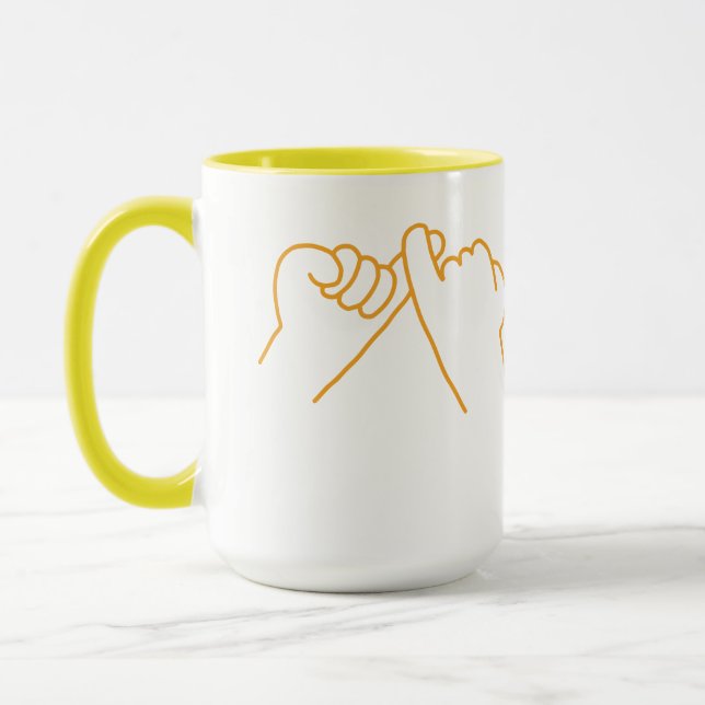 This minimalist "Pinky Promise" design symbolises  Mug (Left)